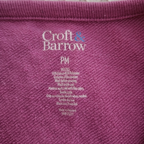 Croft & Barrow Petite Pink Sweatshirt - Picture 6 of 11